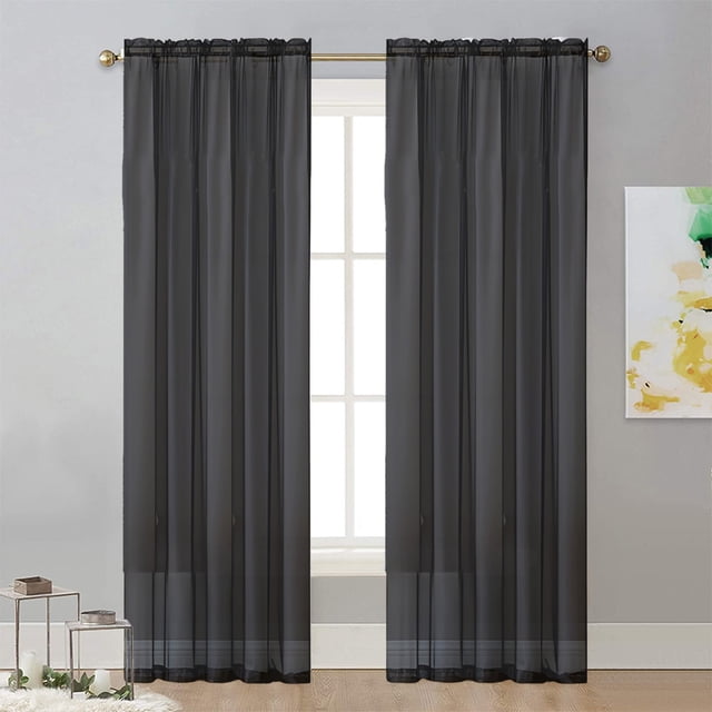 Rideaux, Rideaux de Couleur Unie Rideaux en Gaze Rideaux Semi-Ombrés Rideaux Rideaux en Polyester Rideaux Décoratifs Rideaux à Passer sur la Tringle Modèles de Rideaux