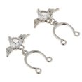 thumbnail image 3 of KLKCMS 1 Pair Angel Wing Heart Dangle U Shape Nipple Non Piercing Body Jewelry White, 3 of 9