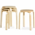 thumbnail image 1 of Gymax Set of 4 18'' Stacking Stool Round Dining Chair Backless Wood Home Decor, 1 of 10