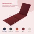 thumbnail image 3 of Costway 1 PCS Outdoor Chaise Lounge Cushion with Hook & Loop Fastener Fixing Straps Patio Red, 3 of 3