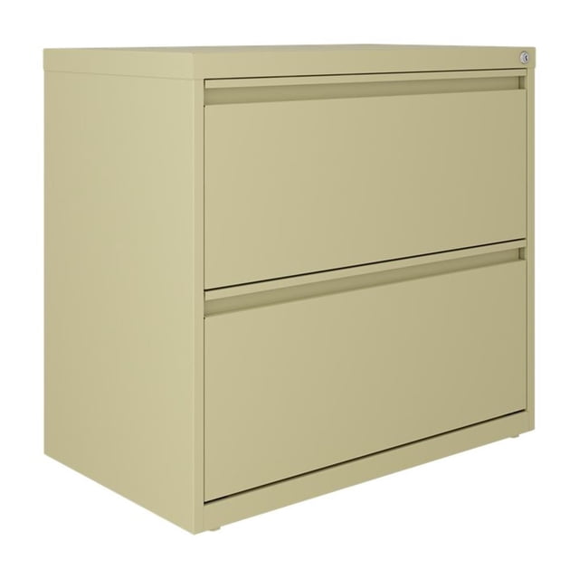 Hirsh 30 inch W 2 Drawer Metal Lateral 101 File Cabinet Putty/Beige