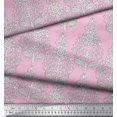 thumbnail image 2 of Soimoi Cotton Cambric Fabric Leaves & Floral Block Printed Fabric 1 Yard 56 Inch Wide, 2 of 3