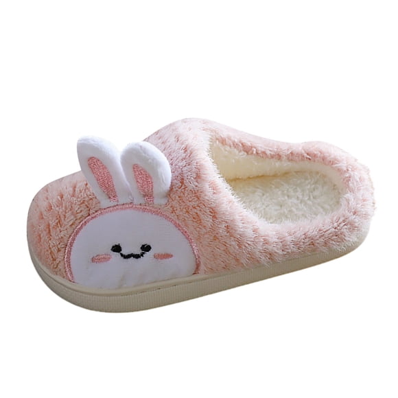 Ediodpoh Children's Winter Warm Home Warm Slippers 3D Cartoon Printing Children's Home Slippers Kids Slippers Girls Pink 11.5