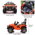 thumbnail image 4 of VOLTZ TOYS Jeep Wrangler Style 24V 2-Seater Kids Ride-On Car Truck, Classic Motorized Off-Road Toy Vehicle with Parent Remote Control, All-Terrain Wheels, Orange, 4 of 9