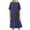 Navy, variant on LOVZFMLL Summer Casual Dresses for Women Crew Neck Cap Sleeve Polka Dots Midi Dresses Loose Beach Vacation Daily Wear T-Shirt Dresses Navy 3XL