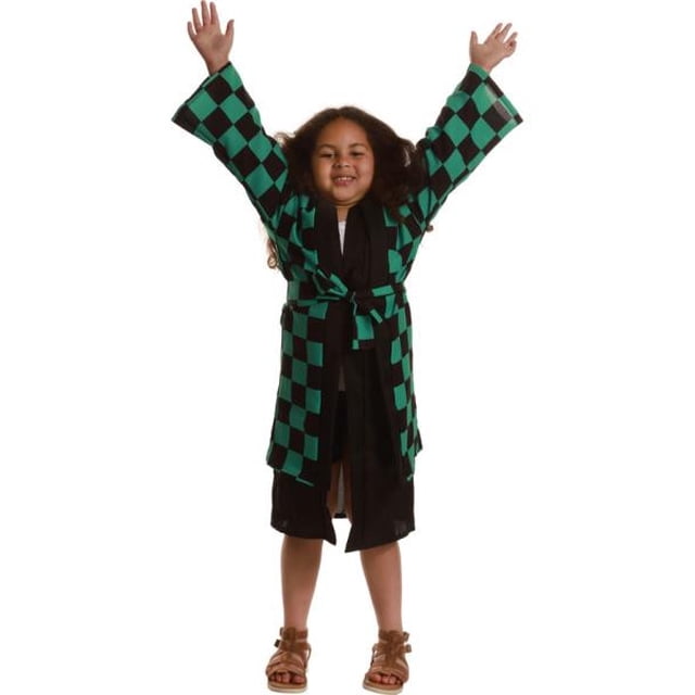 Kimono à Carreaux Tanjiro / Costume de Démon Slayer / Costumes pour Enfants (Moyen)