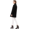 thumbnail image 4 of INSPIRE CHIC Women's Winter Single Breasted Mid Length Outerwear Overcoat Black M, 4 of 7
