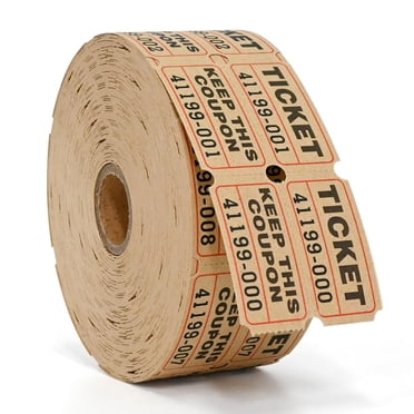 L LIKED Raffle Tickets Double Rolls 1000 per Roll 50/50 Raffle Tickets for Events, Entry, Class Reward, Fundraiser & Prizes(Brown)