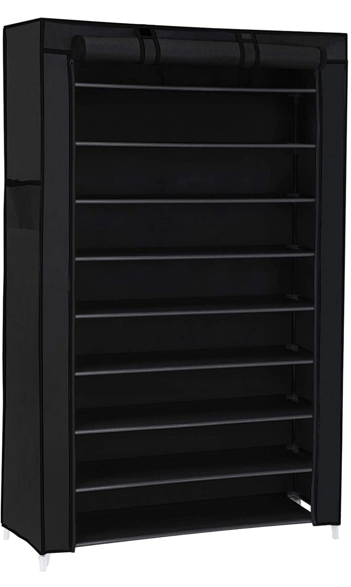 AGASY 10-Tier Shoe Rack, 34.6 x 11 x 63 Inches, Holds up to 50 Pairs, Black (Black, 10 tires)