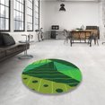 thumbnail image 4 of Ahgly Tapis d'Intérieur Lavable en Machine Carré Vert Émeraude Profond, 5 Pieds Carré, 4 of 7