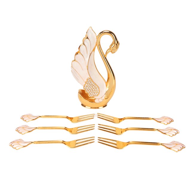 Coffee Spoon Set,Swan Base Holder Innovative Coffee Fork Spoon Coffee Dinnerware Set Expertly Crafted