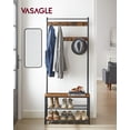 thumbnail image 2 of VASAGLE Entryway Coat Rack with Shoe Bench, Shoe Rack with Hall Tree, Modern Style，Rustic Brown and Black, 2 of 5