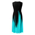 thumbnail image 4 of B91xZ Femmes Printemps Summer Dresses Casual Sans Manches V Cou Tunique Fluide Robe, Bleu Ciel XL, 4 of 5
