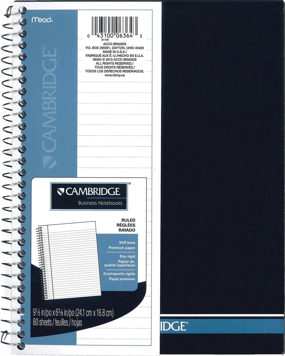 Cambridge® Business Notebook, 8 x 9.5