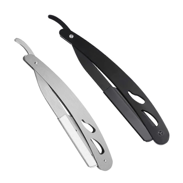 2 Pieces Razor Holder Stainless Steel Shaving Cutter Manual Beard Razor for Men Vintage Style Hair Shaver