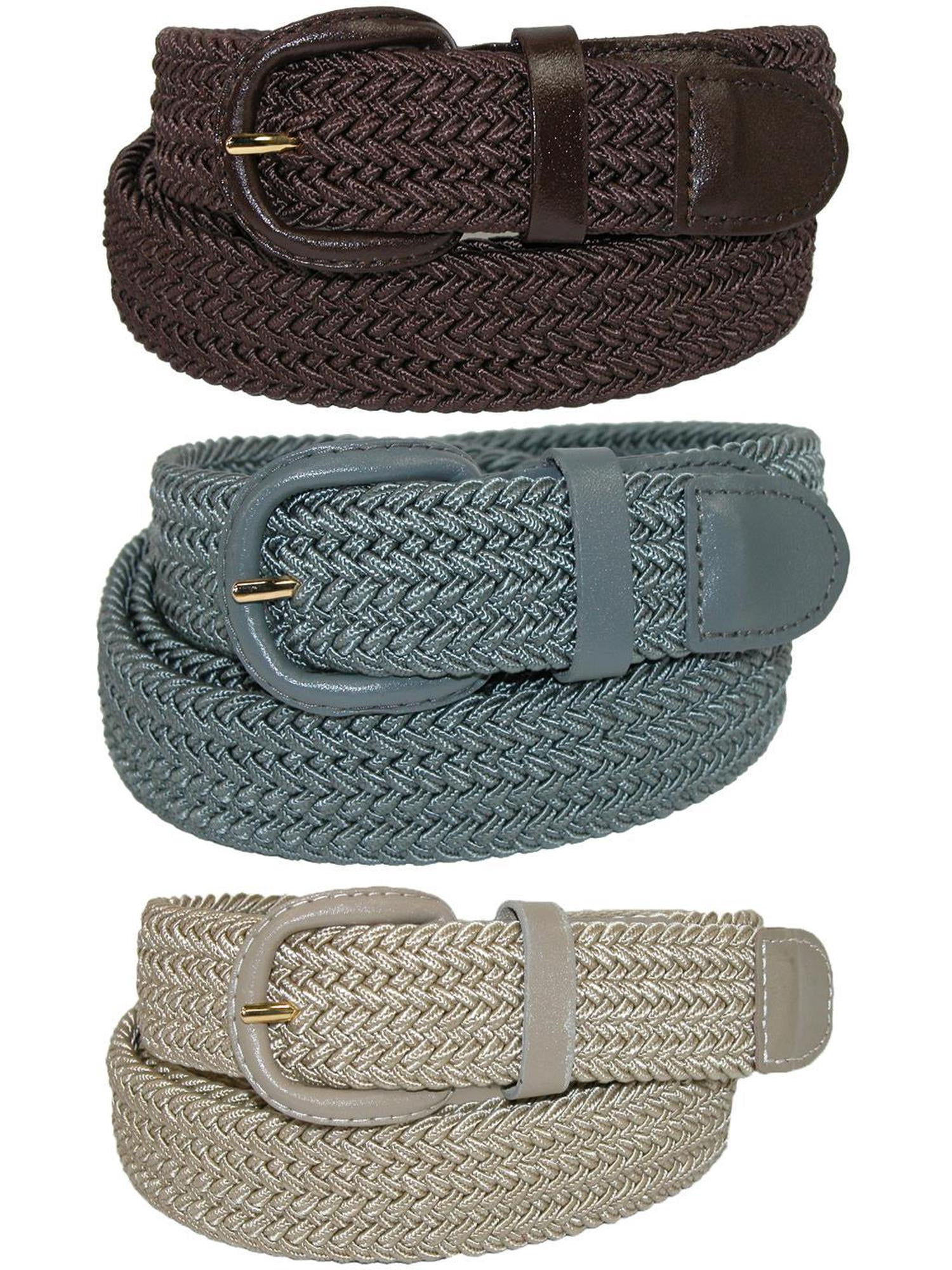 CTM® Ceinture Tressée Élastique Extensible (Lot de 3 Couleurs) (pour Hommes)