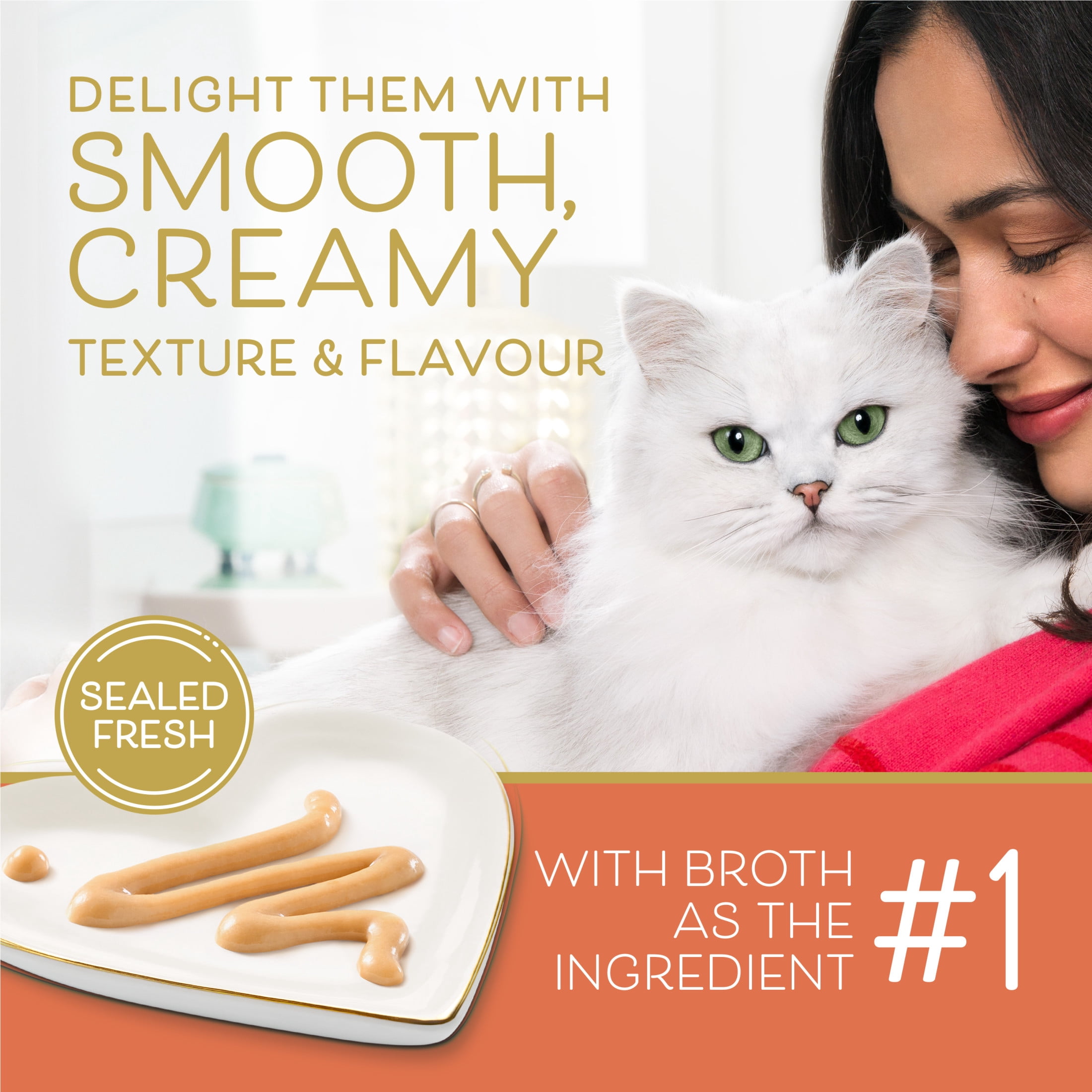 Purina Fancy Feast Savoury Purée Naturals avec Saumon Naturel et Thon dans une Sauce Demi-Glace, Gâteries pour Chats 40g