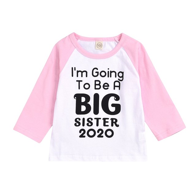 Tout-petits Enfants Bébés Filles Garçons 2020 T-Shirts les Plus Récents Hauts à Manches Longues Grandes Sœurs Frères T-Shirts
