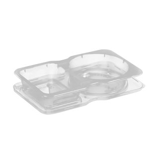 Durable Clear Plastic Food Containers with Dual Compartments Reusable & Stackable for Meal Prep, Lunch, Storage