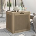 thumbnail image 1 of vidaXL Garden Storage Box Light Brown 55.5x43x53 cm Polypropylene, 1 of 5