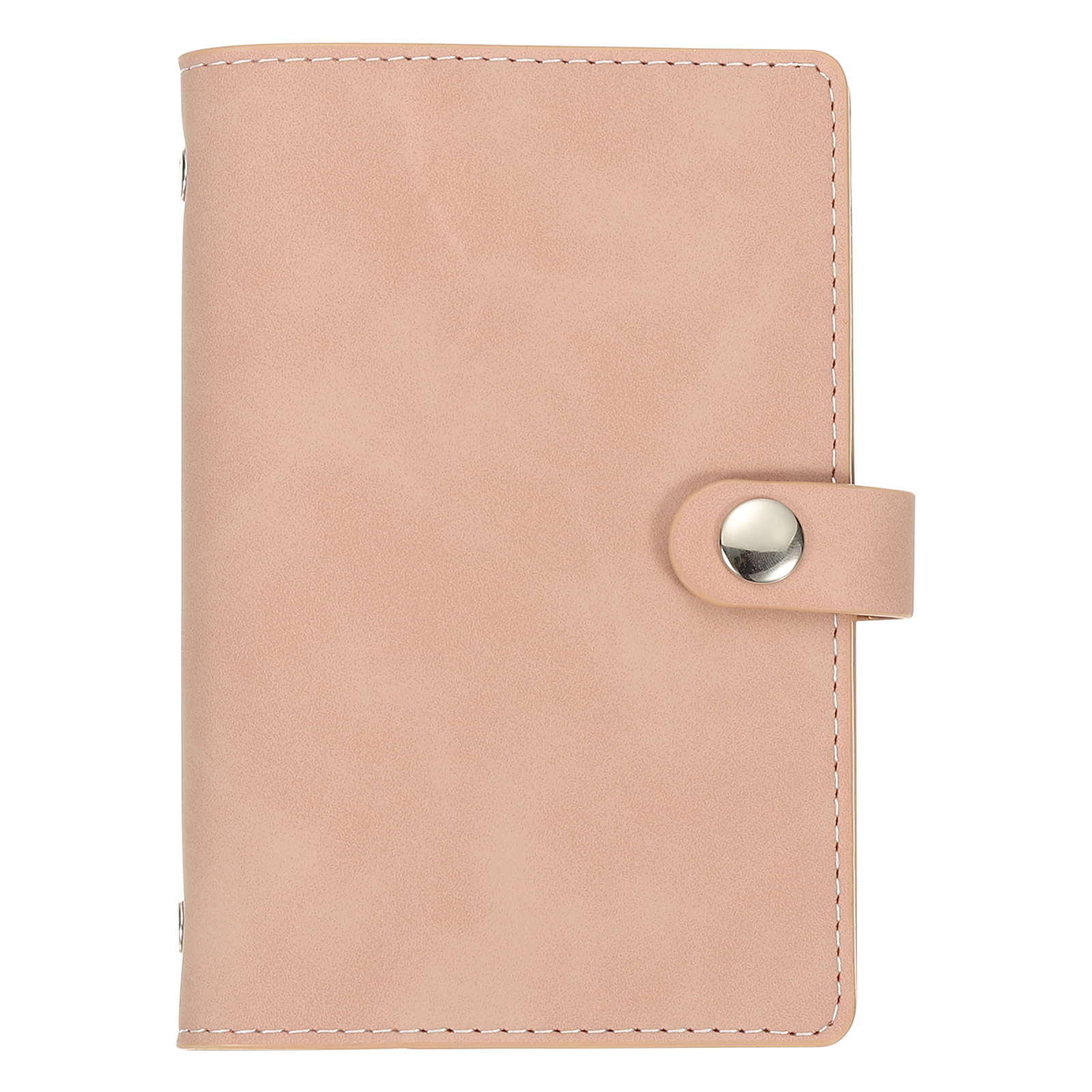 Uxcell A7 PU Leather Binder Cover, 6 Ring Loose Leaf Binder Protector Round Ring Binder Cover Refillable Notebook Binder for Meeting Photocard Budget Notebook Folder, Pink