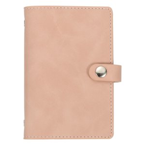 Uxcell A7 PU Leather Binder Cover, 6 Ring Loose Leaf Binder Protector Round Ring Binder Cover Refillable Notebook Binder for Meeting Photocard Budget Notebook Folder, Pink
