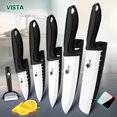 thumbnail image 1 of 6PCS Ceramic Knives Set for Kitchen 5-Piece Sharp Paring Knives with Covers and a Peeler,Sharp 6-inch Serrated Bread Knife Fruit Cutter 3", 4", 5" Inch, 1 of 6