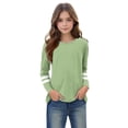 thumbnail image 4 of RXIRUCGD 2025 Vêtements d'Été pour Enfants T-shirt à Rayures Mode Mignon Col Rond Manches Longues, 4 of 6