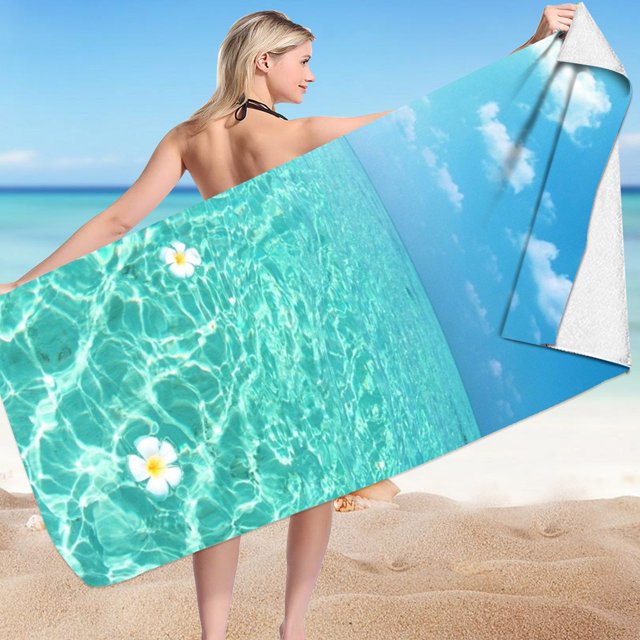 PVCS Microfiber Beach Towel Super Lightweight Colorful Bath Towel Sandproof Beach Blanket Multi-Purpose Towel For Travel Swimming Pool 30x60 Inch Clearance