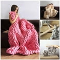 thumbnail image 4 of Hand Arm Knitting Blanket Thick DIY Chunky Yarn Roving Knitted Blanket Bulky Yarn Winter Warm, 4 of 8
