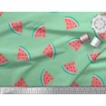 thumbnail image 3 of Soimoi Green polyester Crepe Fabric Watermelon Fruits Print Fabric by the Yard 52 Inch Wide, 3 of 3