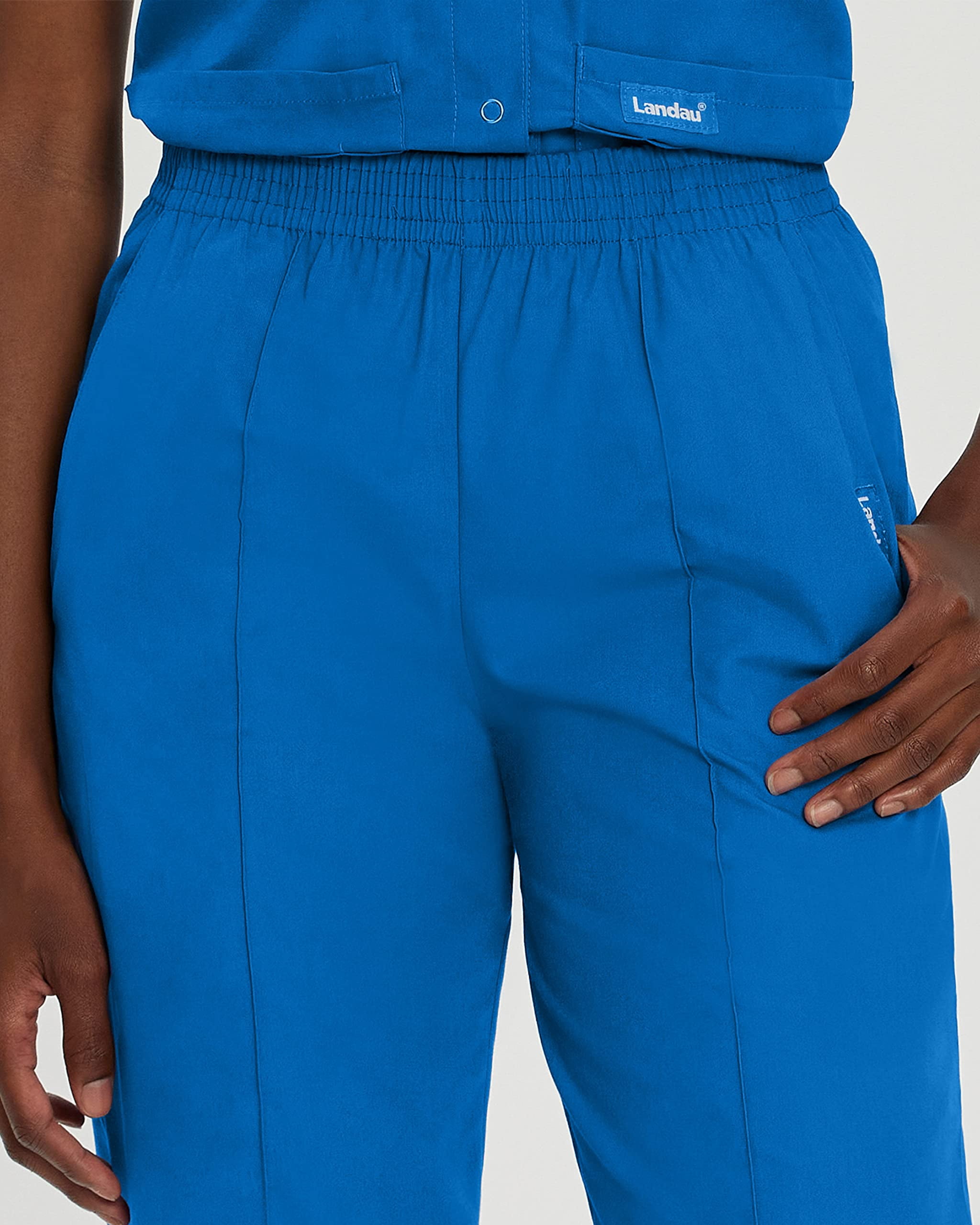 Landau Essentials Pantalon d'Uniforme à 2 Poches pour Femmes : Coupe Classique et Décontractée, Taille Élastique 8320