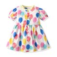 thumbnail image 1 of QUDDERR Robe d'Été 9 m-5 T pour Petites Filles, Vacances, pour Bébé et Tout-Petit, Manches Courtes, Robe Soleil en Coton, Robes Décontractées à Fleurs pour Bébés Filles, 1 of 9