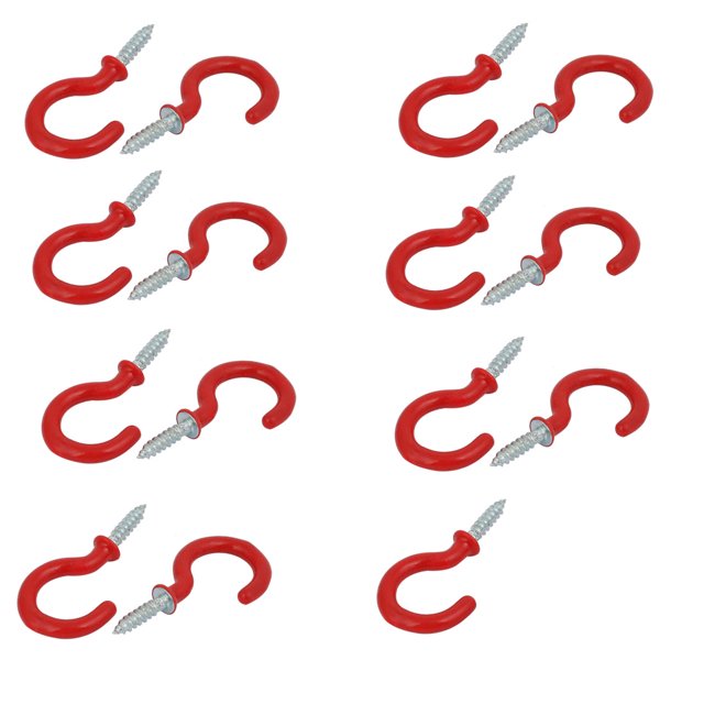 Unique Bargains Crochets de Plafond à Visser en Plastique de 1 Pouce Rouge 15 Pcs