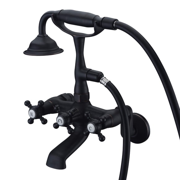 Sumerain Clawfoot Tub Faucet Bronze,Wall Mount Tub Filler in Oil Rubbed Bronze Finish