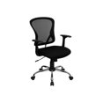 thumbnail image 4 of Scranton & Co Chaise de Bureau en Maille à Dossier Mi-Haut, Noire, 4 of 6
