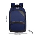 thumbnail image 3 of Large Capacity Laptop Backpack 16 Inch | Multi-Compartment Linen Travel Bag | USB Charging Port | Adjustable Padded Straps | Ventilated Back | Unisex Outdoor Hiking Work Pack | 44x30x18cm | 1 Pc, 3 of 9