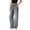 Grey, variant on Womens Work Pants Business Casual Ladies' Elastic Wide Leg High Waist Versatile Loose Straight Leg Jeans Gray L