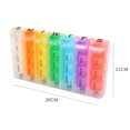 thumbnail image 1 of Boîte à Pilules Transparente 28 Compartiments, Boîte à Pilules 7 Couleurs, Conteneur de Pilules Hebdomadaire, Planificateurs de Pilules en Plastique, 1 of 4