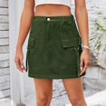 thumbnail image 1 of SDNall Womens Fashion Solid Color Elastic Waist Cowboy Cargo Skirt, 1 of 9