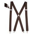 thumbnail image 1 of Mens Elastic X Back No Slip "Pin Clip" Straight Clip Suspenders - Brown (Tall, 54" Long), 1 of 5