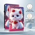 thumbnail image 2 of XYX Case for Samsung Galaxy Tab S10 Plus/S9 FE Plus/S9 Plus 12.4 inch, Colorful Pattern PU Leather Stand Cover, Rose Flower Cat, 2 of 6