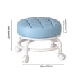 thumbnail image 3 of Blue Universal Wheeled Low Stool Multifunctional Rolling Design Durable Pu Leather Lightweight Portable For Home Office Seating #575PA, 3 of 8