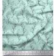thumbnail image 1 of Soimoi Green polyester Crepe Fabric Pear Leaves Printed Fabric 1 Yard 42 Inch Wide, 1 of 3