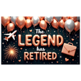 thumbnail image 1 of Balloon Design Retirement Banner Decorative Airplane Celebration for Office Party Indoor Decoration Retirement Celebration Event, 1 of 5