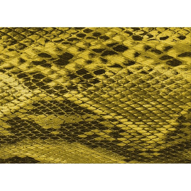 Ahgly Company Tapis d'Intérieur Rectangulaire Transitionnel Jaune Lavable à la Machine, 8 Pieds x 10 Pieds