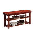 thumbnail image 1 of Convenience Concepts Oxford Utility Mudroom Entryway Bench in Cherry Wood Finish, 1 of 3