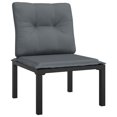 thumbnail image 3 of vidaXL 6 Piece Garden Lounge Set Black and Grey Poly Rattan, 3 of 5