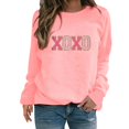 thumbnail image 2 of Hot Sale!! Chandail en Molleton Xoxo de la Saint-Valentin pour Femmes, Câlins et Bisous, Chandails en Molleton Col Rond Manches Longues, Chandail-Over Rose + TTTG, 2 of 4