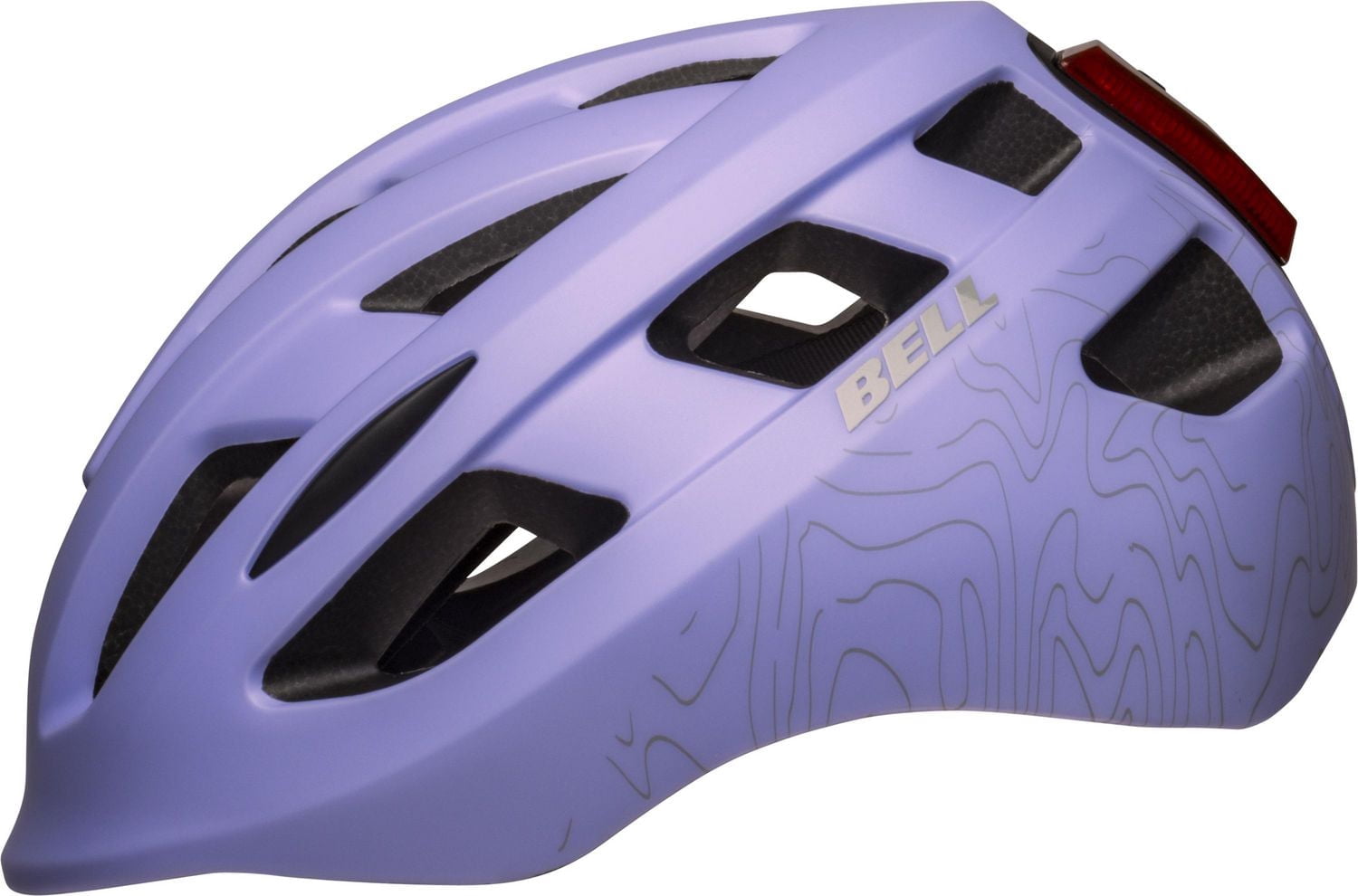 Bell Sports Nixon Adult Lighted Bike Helmet Orchid Topography